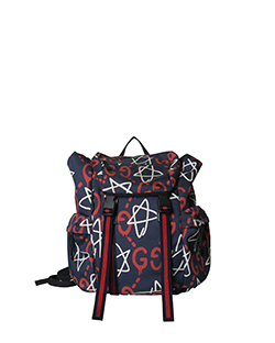 Ghost Backpack,Canvas,Blue/Red,429037.213317
